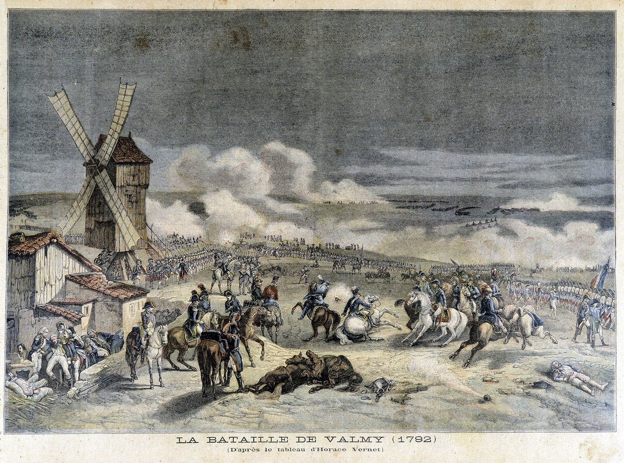 Slaget ved Valmy (1792), ifølge maleriet af Horace Vernet. Illustration af "Petity Journal" fra 1892. af Unknown artist