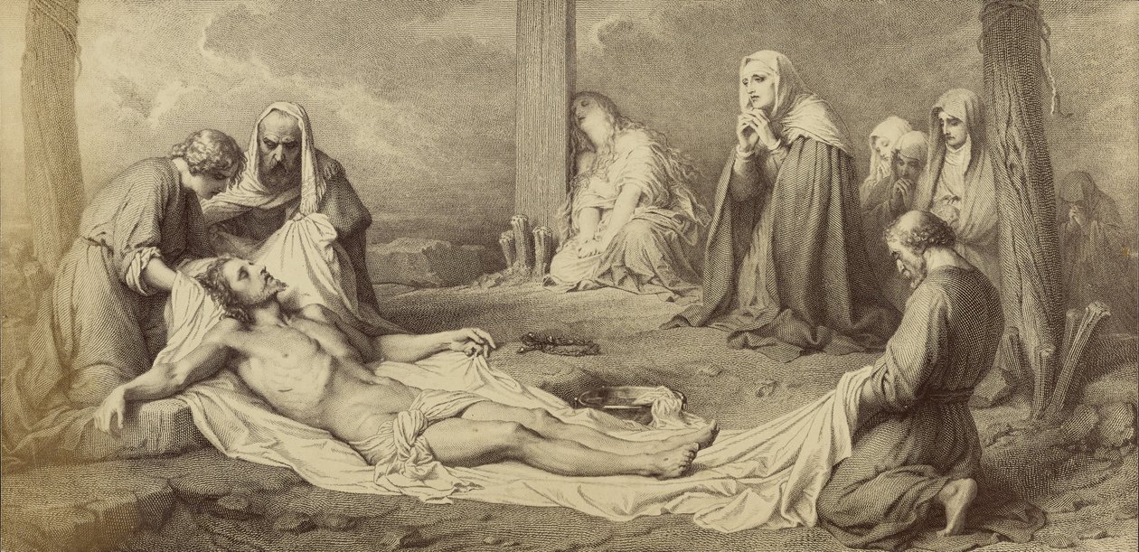 [Nedtagelsen fra korset af Paul Delaroche]. af Unknown artist