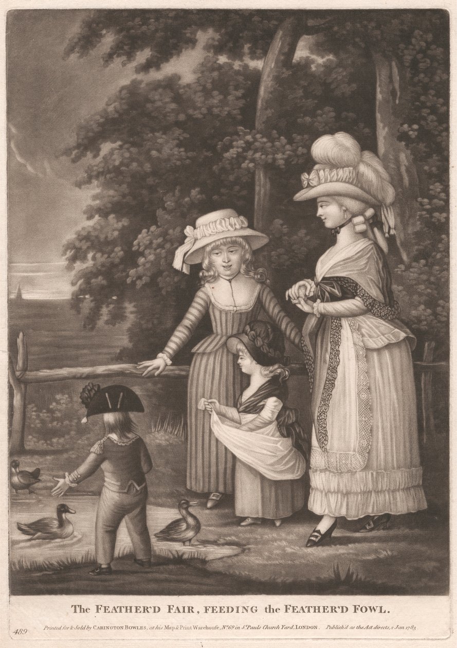 Den fjerklædte Fair, fodring af de fjerklædte fugle af Unknown artist