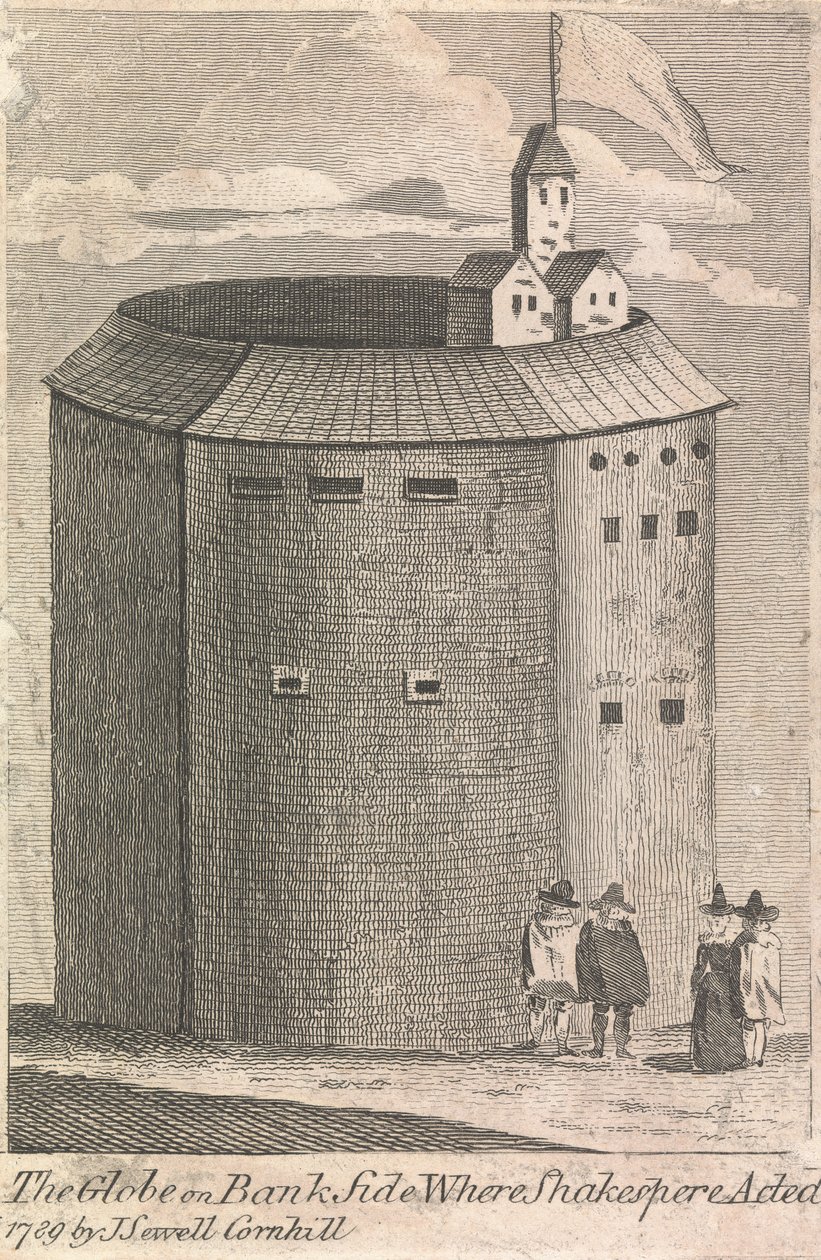 The Globe on Bank Side, hvor Shakespeare optrådte (udgivet af J. Serrell); side 10 (bind 2) af Unknown artist