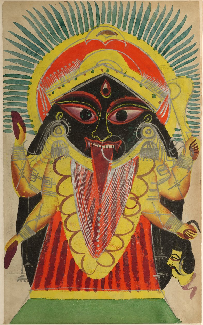 Gudinden Kali (recto) af Unknown artist
