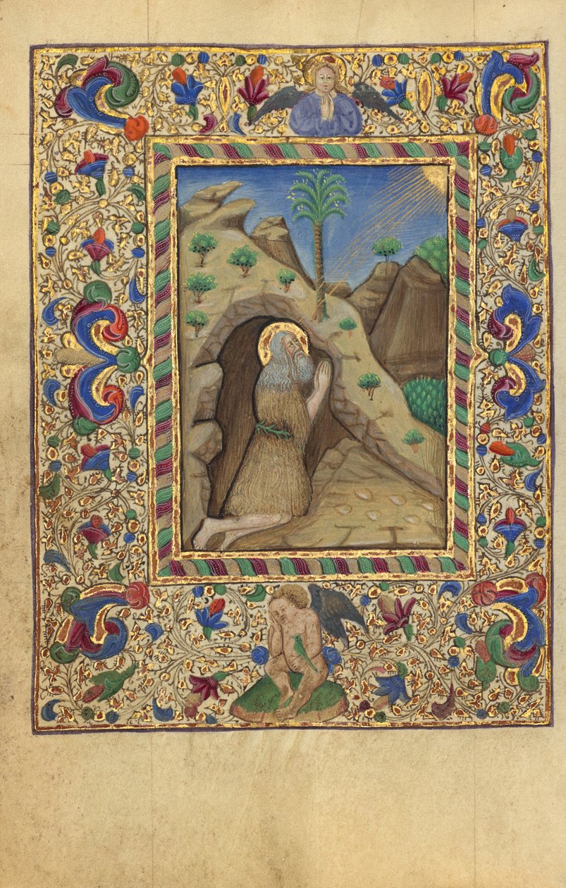 Eremitten Honofrius i bøn af Unknown artist