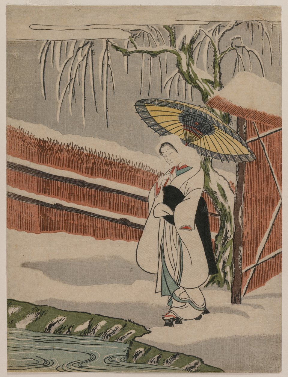 The Heron Maiden Stående Under et Piletræ af Unknown artist