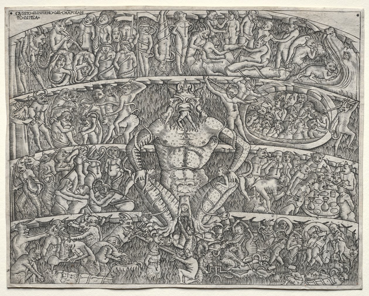 Infernoet ifølge Dante, efter fresken i Campo Santo i Pisa af Unknown artist