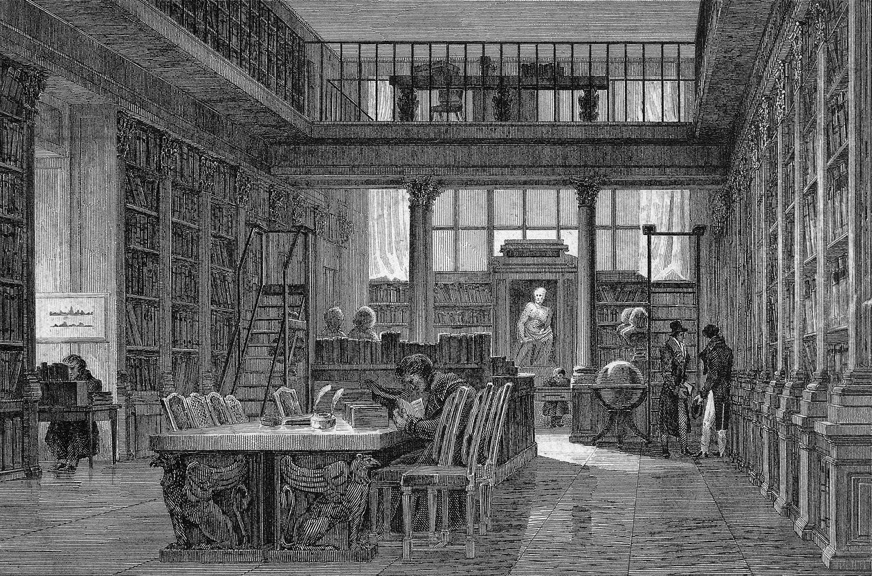 Institut de France i Paris - læsesal for INSTITUTE DE FRANCE - af Unknown artist