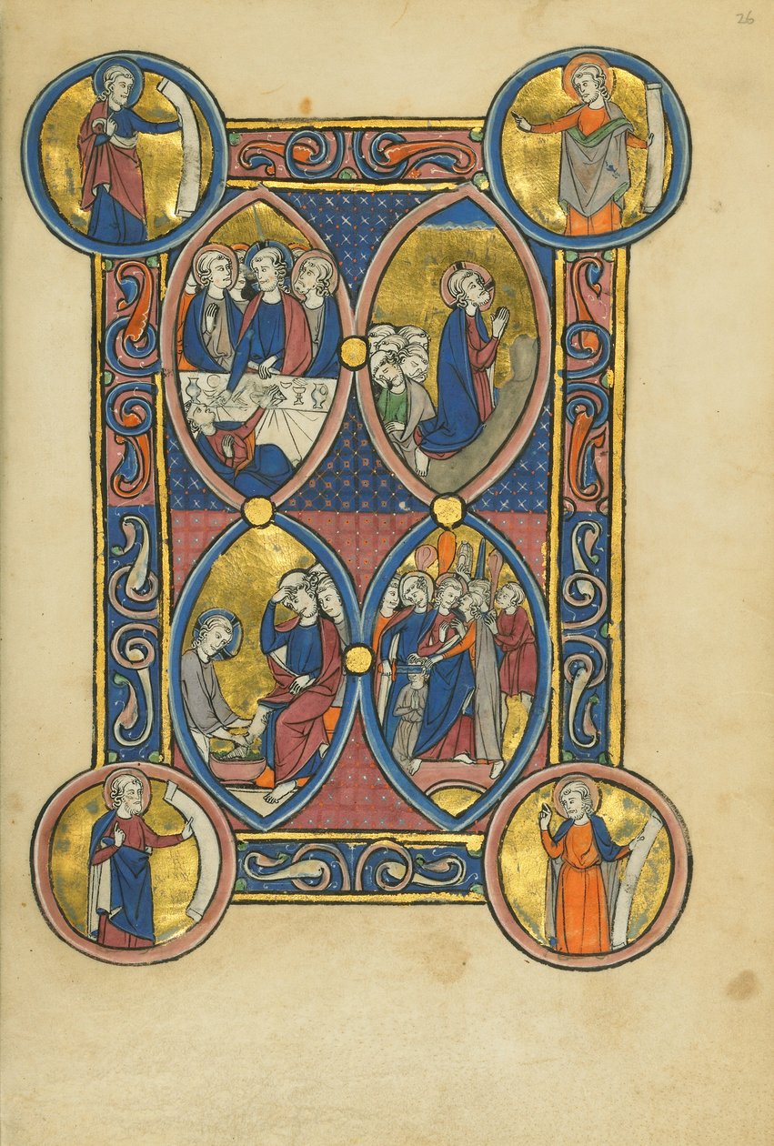 Den sidste nadver; Kristus vasker apostlenes fødder; Smerten i haven; Kristi forræderi af Unknown artist