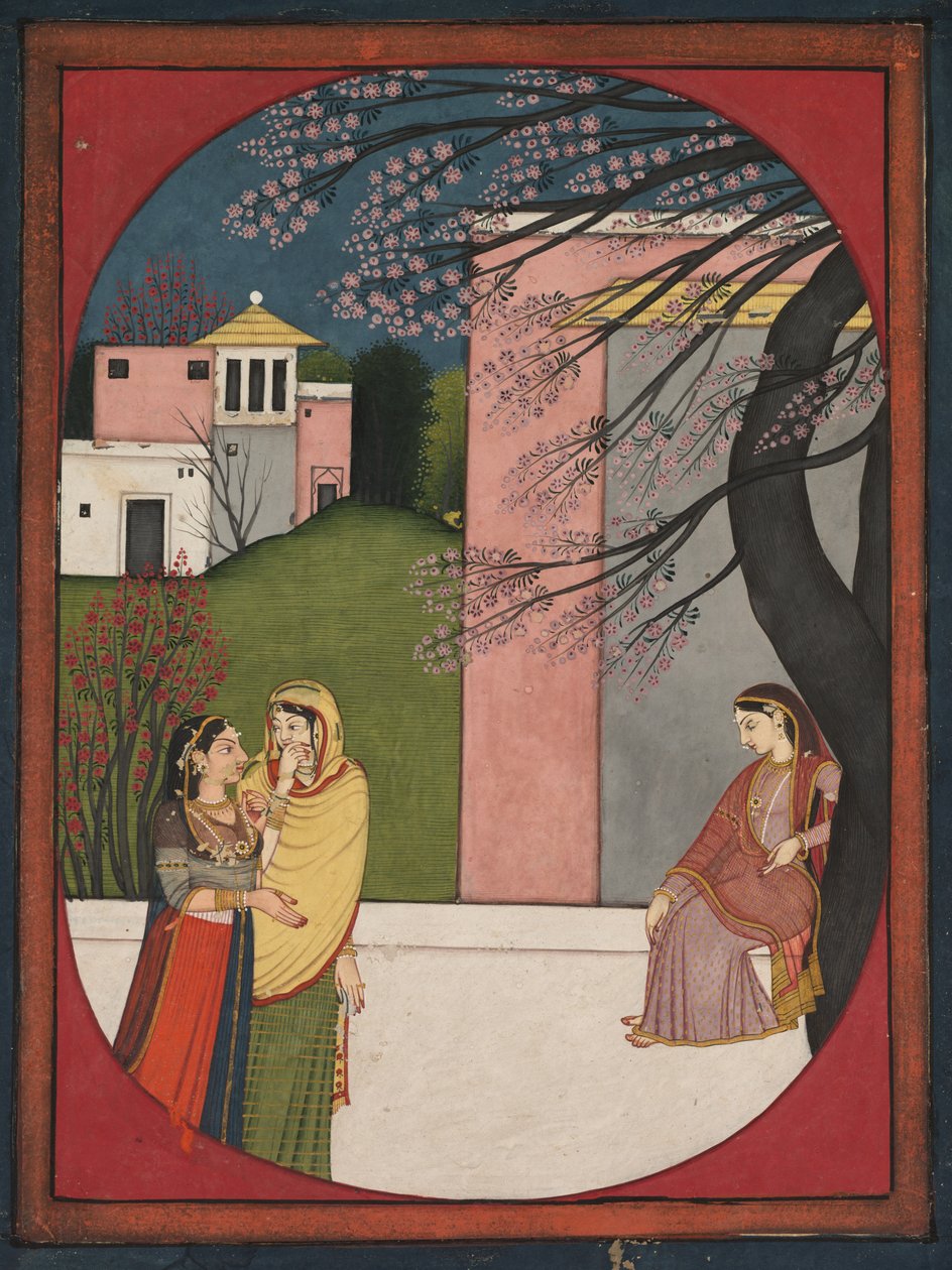 The Lovelorn Heroine, fra en Sat Sai fra Bihari af Unknown artist