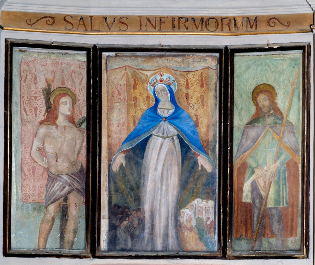 Madonnaen, Saint Sebastian og Saint Roch (fresco af Unknown artist