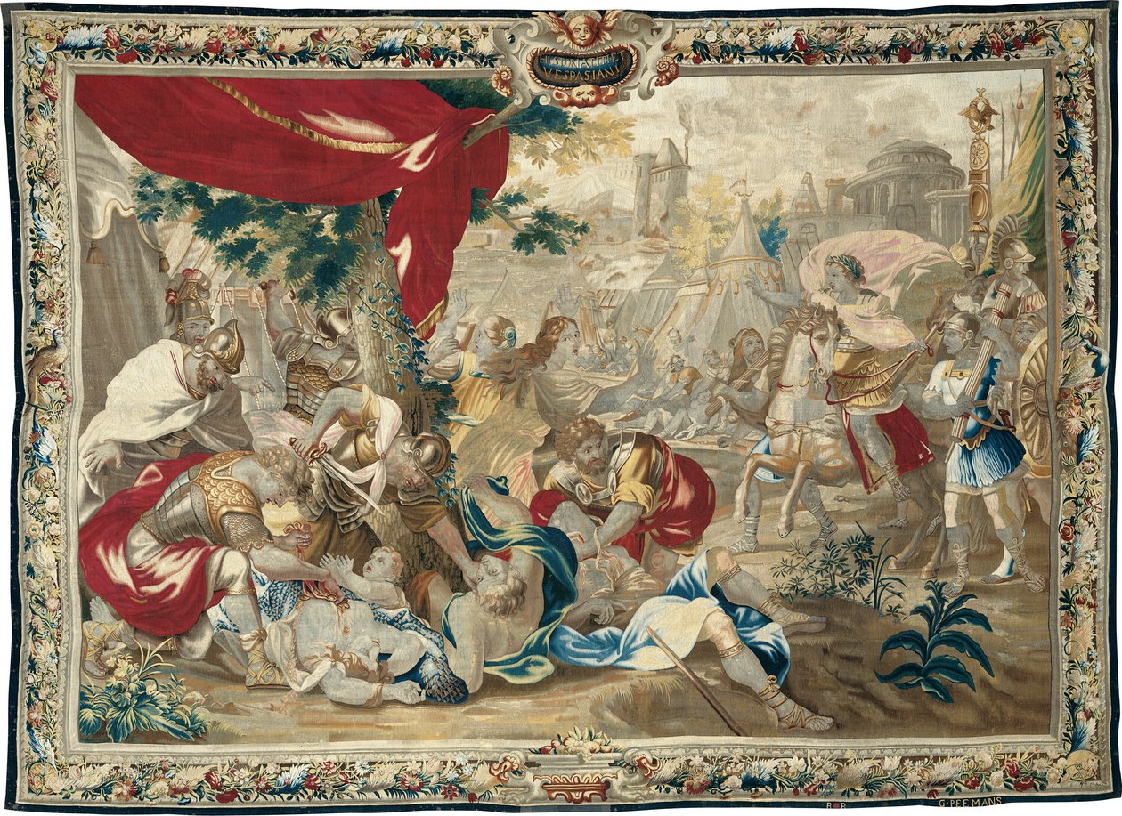 Massakren i Jerusalem, fra historien om Titus og Vespasian af Unknown artist