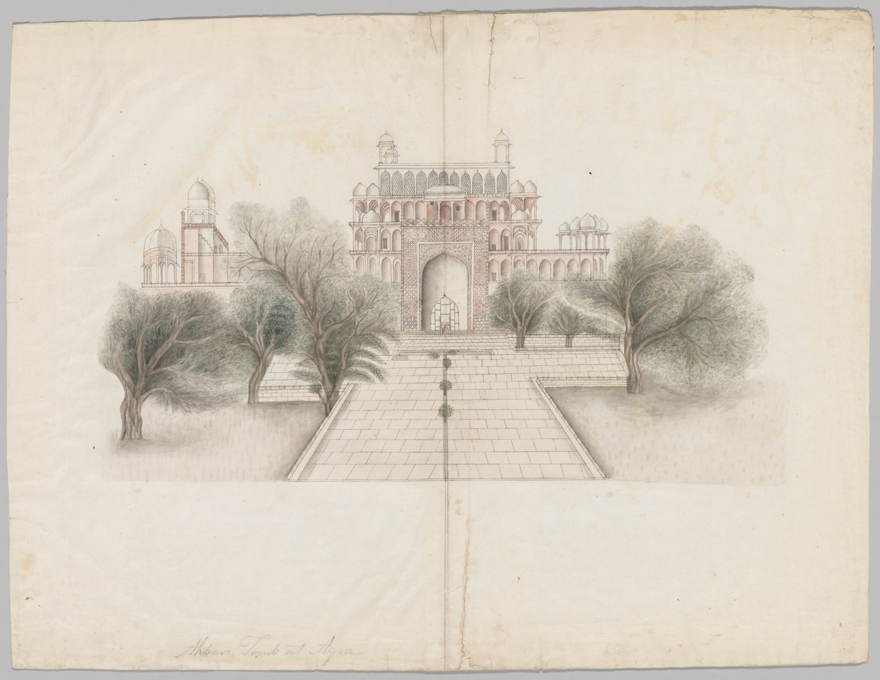 Akbars mausoleum i Secunderabad af Unknown artist