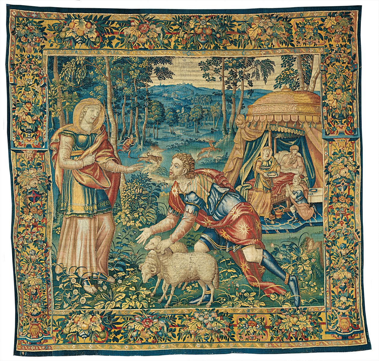 Mødet mellem Jakob og Rebecca, og Isaks velsignelse af Jakob, fra Historien om Jakob af Unknown artist