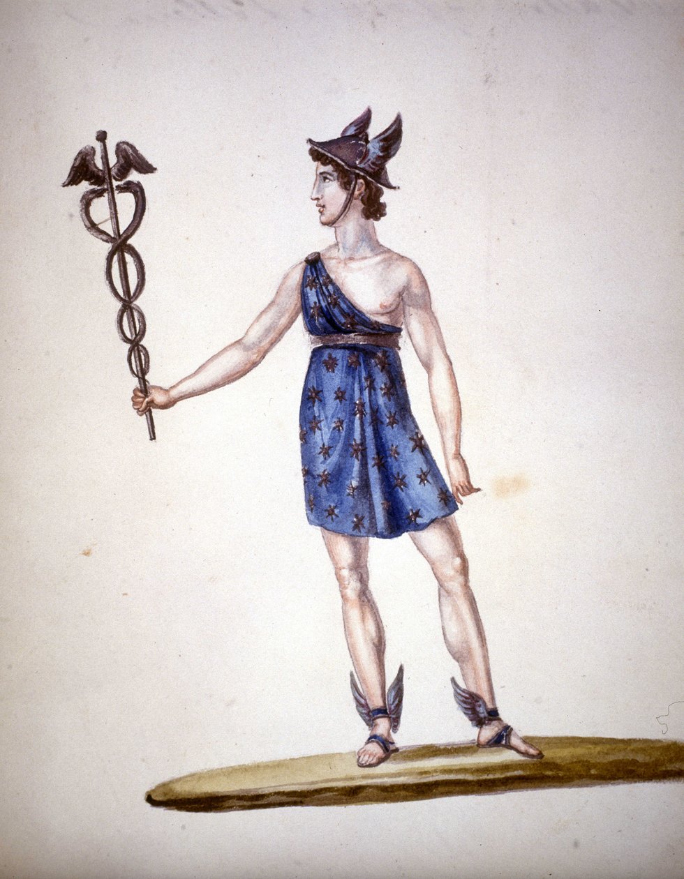 Den romerske gud Merkur eller Hermes blandt grækerne. af Unknown artist