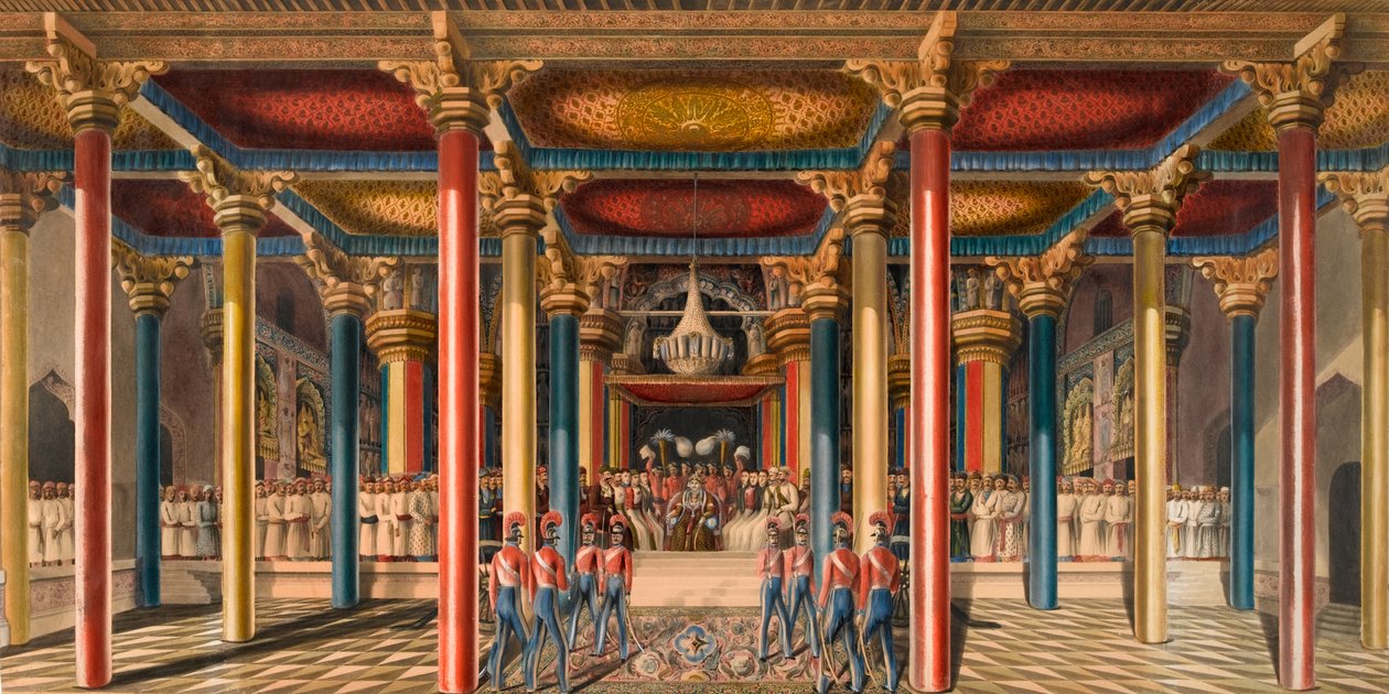 The Tanjore Durbar, nær Madras i februar 1840 (akvarel) af Unknown artist