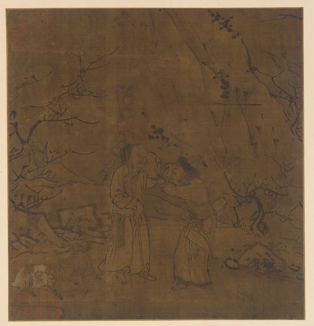 Den tårefulde afsked mellem Su Wu og Li Ling af Unknown artist