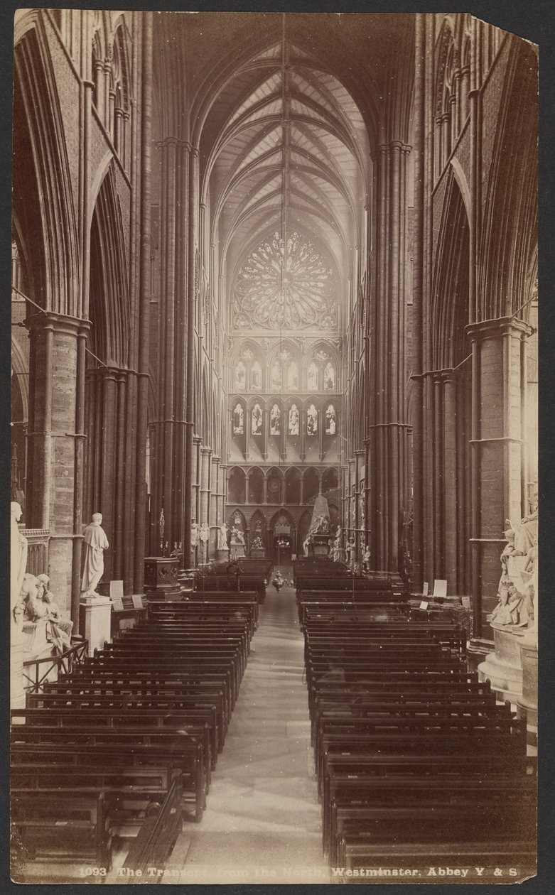 Transeptet, set fra nord, Westminster Abbey af Unknown artist