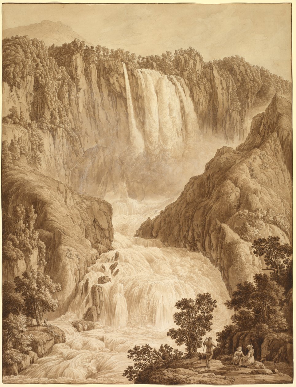 Vandfaldet i Marmore ved Terni af Unknown artist