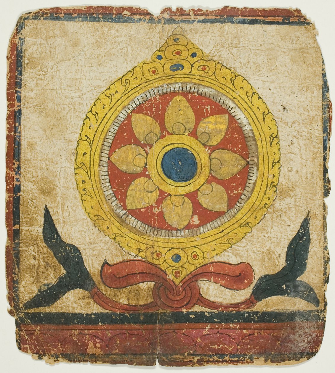 Lovens hjul (Dharmachakra), fra et sæt indvielseskort (Tsakali) af Unknown artist