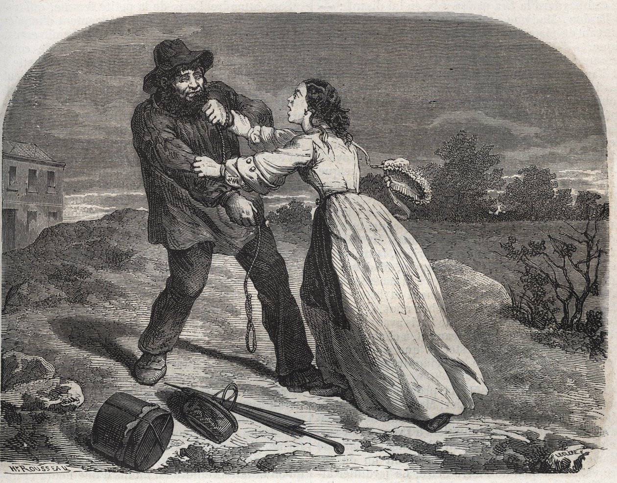 Morderen på den gode Martin Dumollard (1810-1862) seriemorder i det 19. århundrede i Ain af Unknown artist