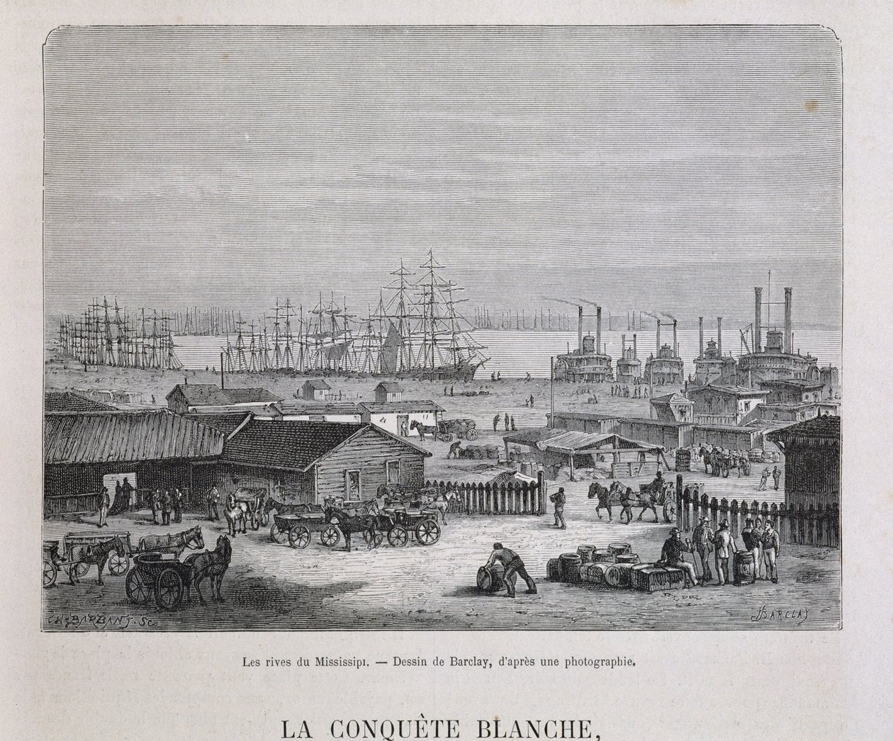 Bredden af Mississippi - i “” Le tour du monde””, 2. sem. 1876 af Unknown artist