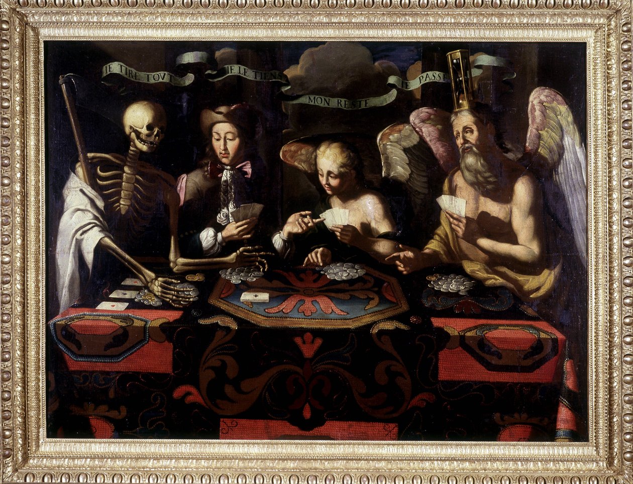 Menneskelivets brelan, olie på anonymt lærred 1700-tallet. af Unknown artist