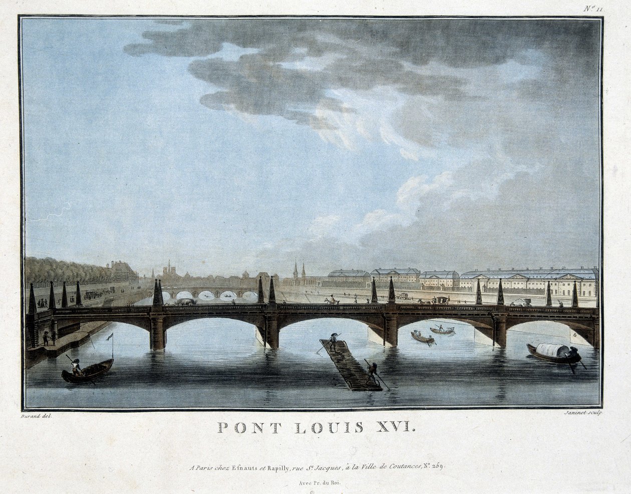 Broen Louis XVI - gravering af Unknown artist