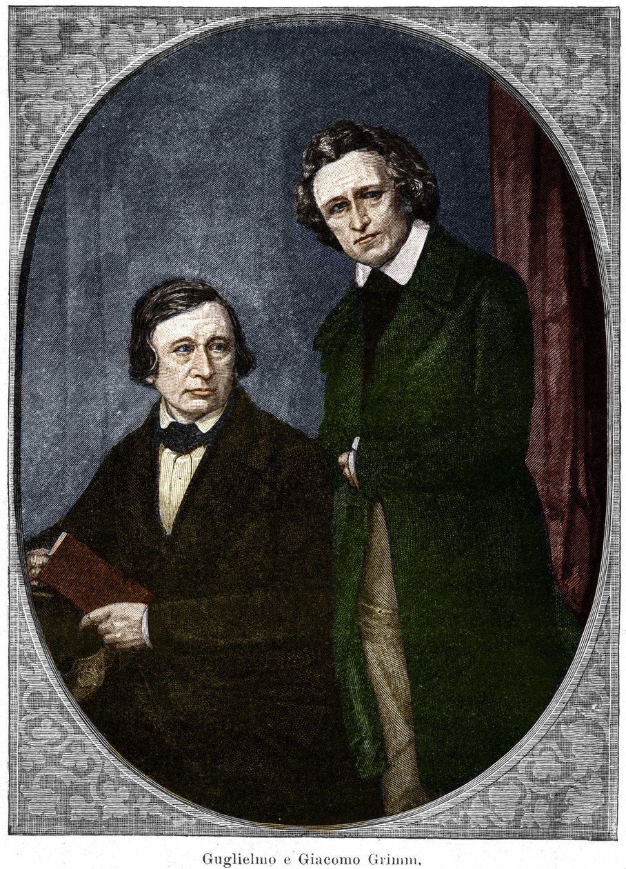Brødrene Jakob (1785-1863) og Wilhelm (1786-1859) Grimm, tyske forfattere. af Unknown artist