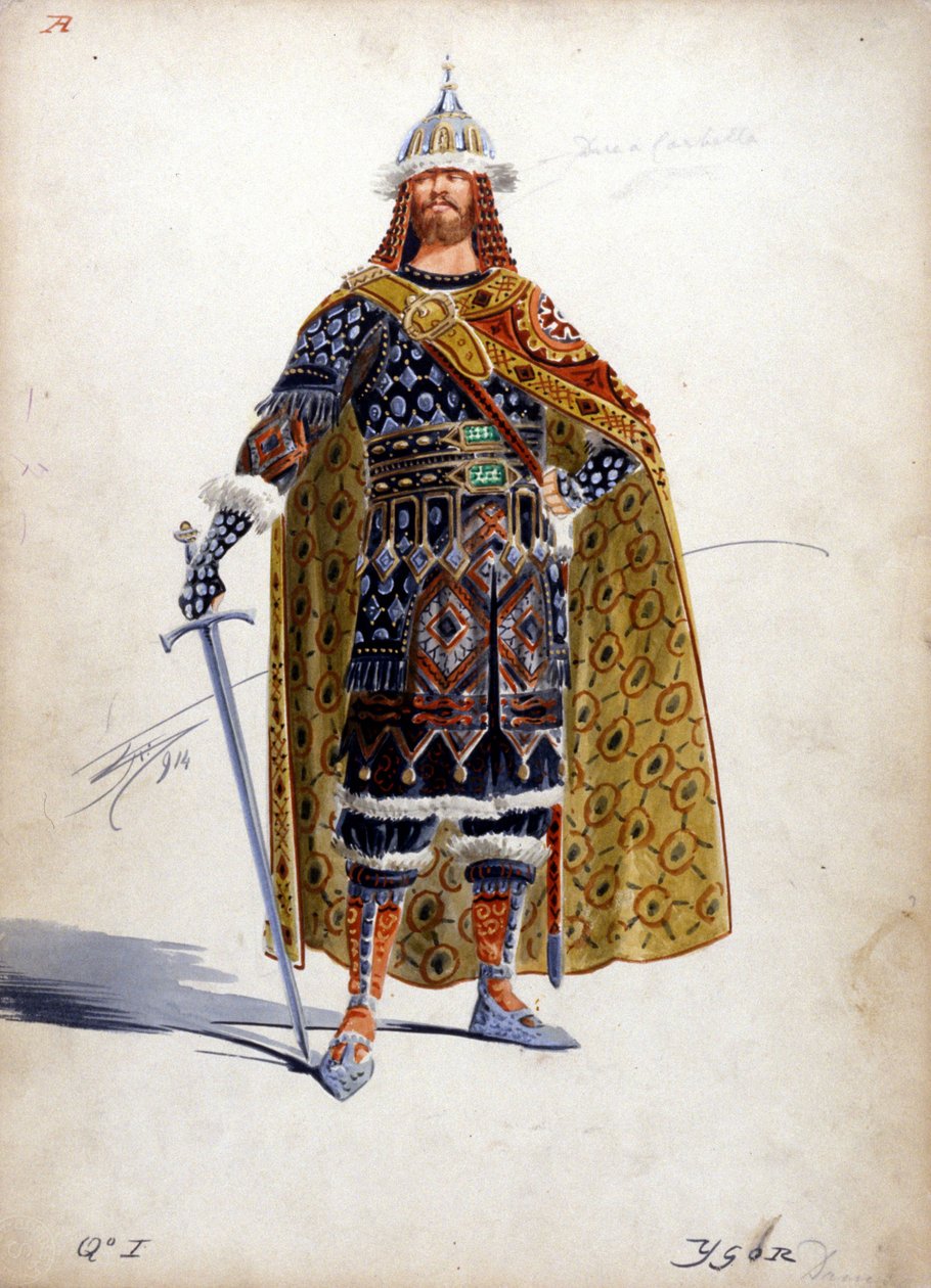 Prins Igors karakter til operaen af samme navn af Alexander Borodine (1833 - 1887) skabt mellem 1869 og 1886. af Unknown artist