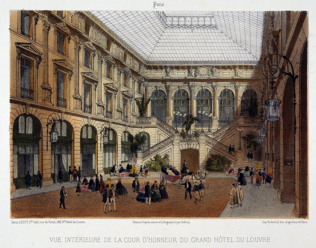 Æresgården til Grand Hôtel du Louvre af Unknown artist