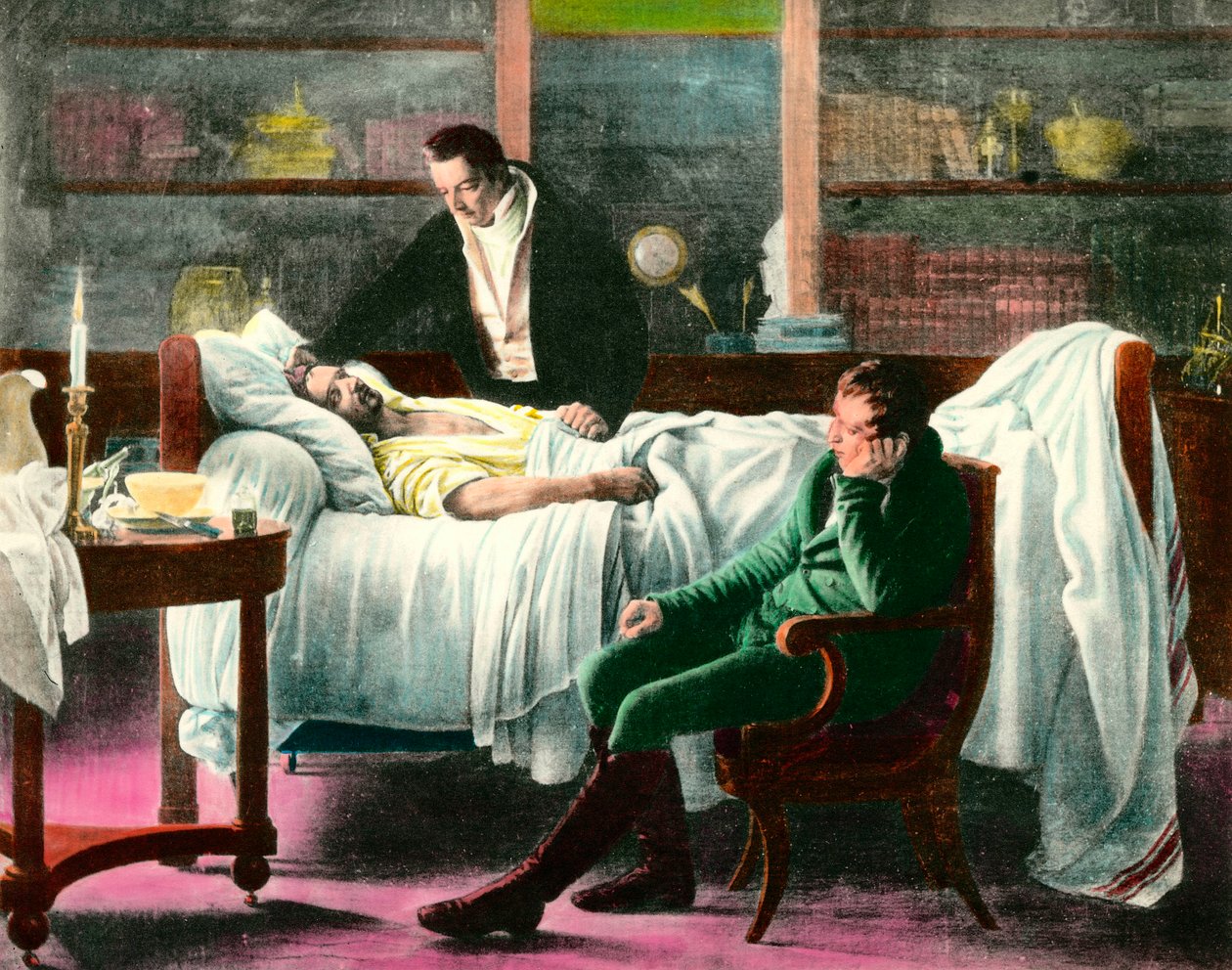 Francois Xavier Bichats (1771-1802), fransk læges død. Illustration af det 19. århundrede. Privat samling af Unknown artist