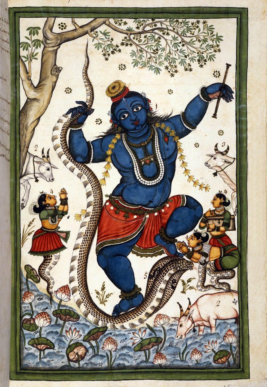Den brahmaniske triades guddom Vishnu Page fra manuskriptet (ms. 8300) "Mogols historie"" (Moghul eller Moghol) af Stefano Nivibus Cardeira. 1700-tallet. Bibloteca marciana, Venedig af Unknown artist