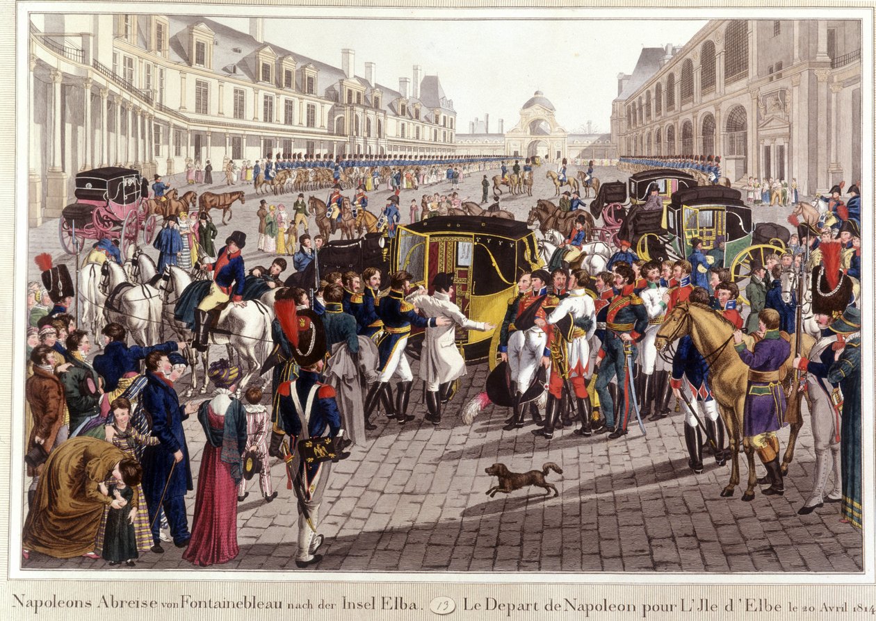 Afgangen fra Napoleon til Elba-øen den 20. april af Unknown artist