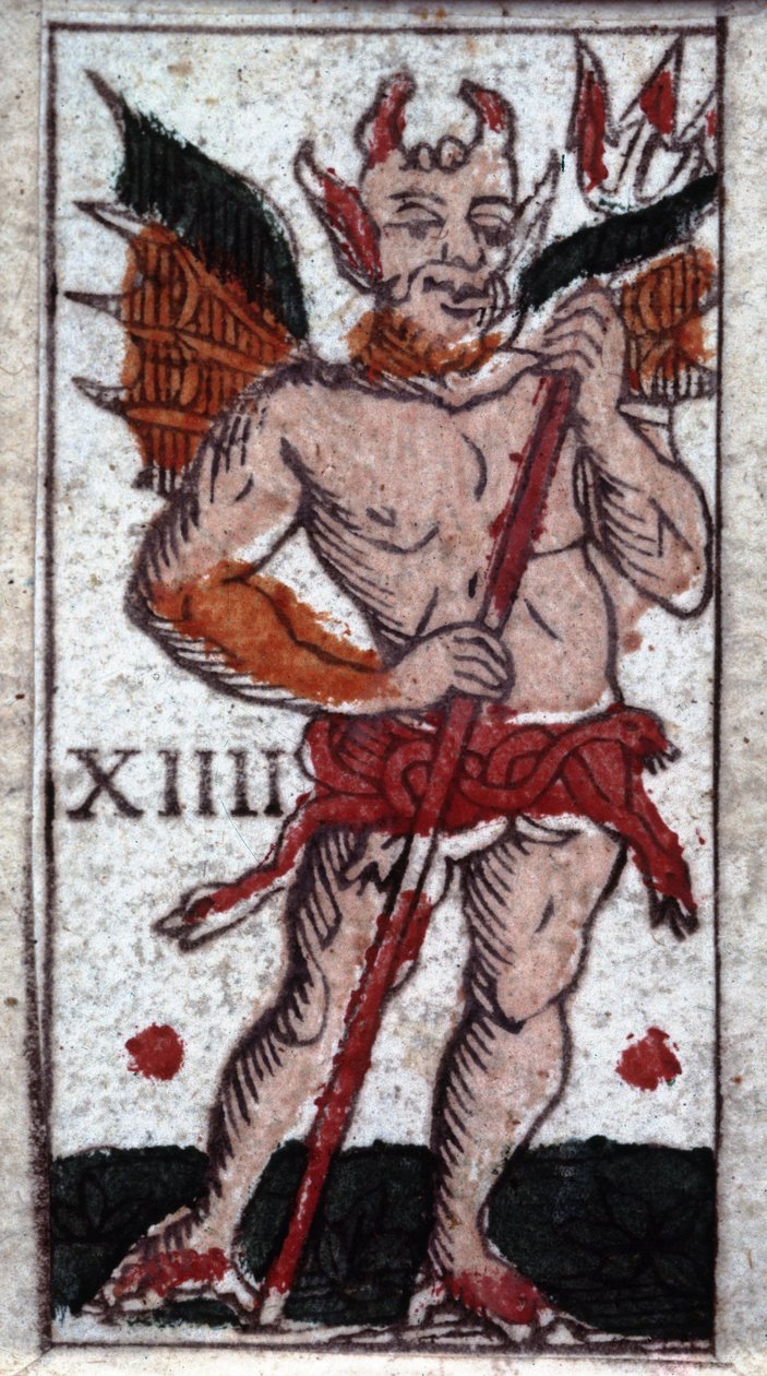 Djævelen. Tarotspil fra det 18. århundrede. Milano af Unknown artist