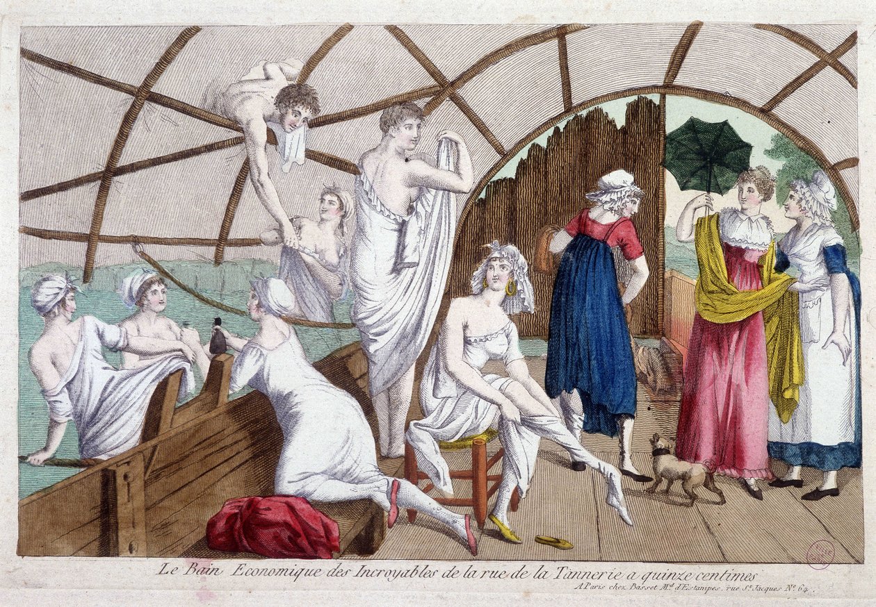 Det utroliges økonomiske bad (15 cents), rue de la tannerie, begyndelsen af det 19. århundrede, Carnavalet. af Unknown artist