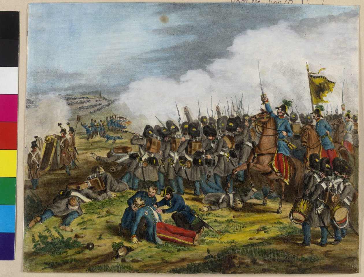 Den fatale skade på general Ulysses baron af Salis-Soglio under slaget ved S. Lucy i Verona den 6. maj 1848. af Unknown artist
