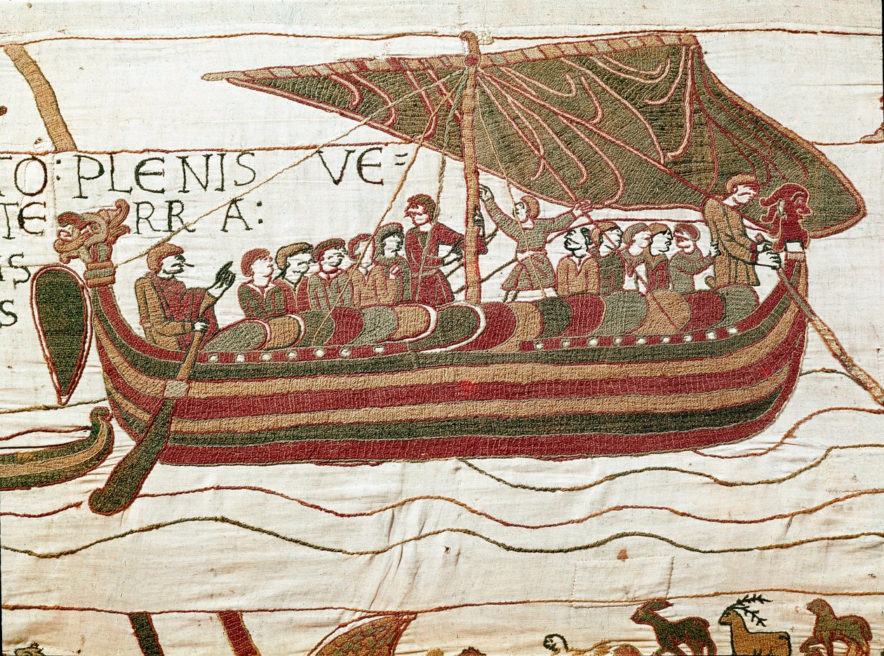 Harolds flåde, som kom for at informere hertugen af Normandiet Vilhelm Erobreren af Unknown artist