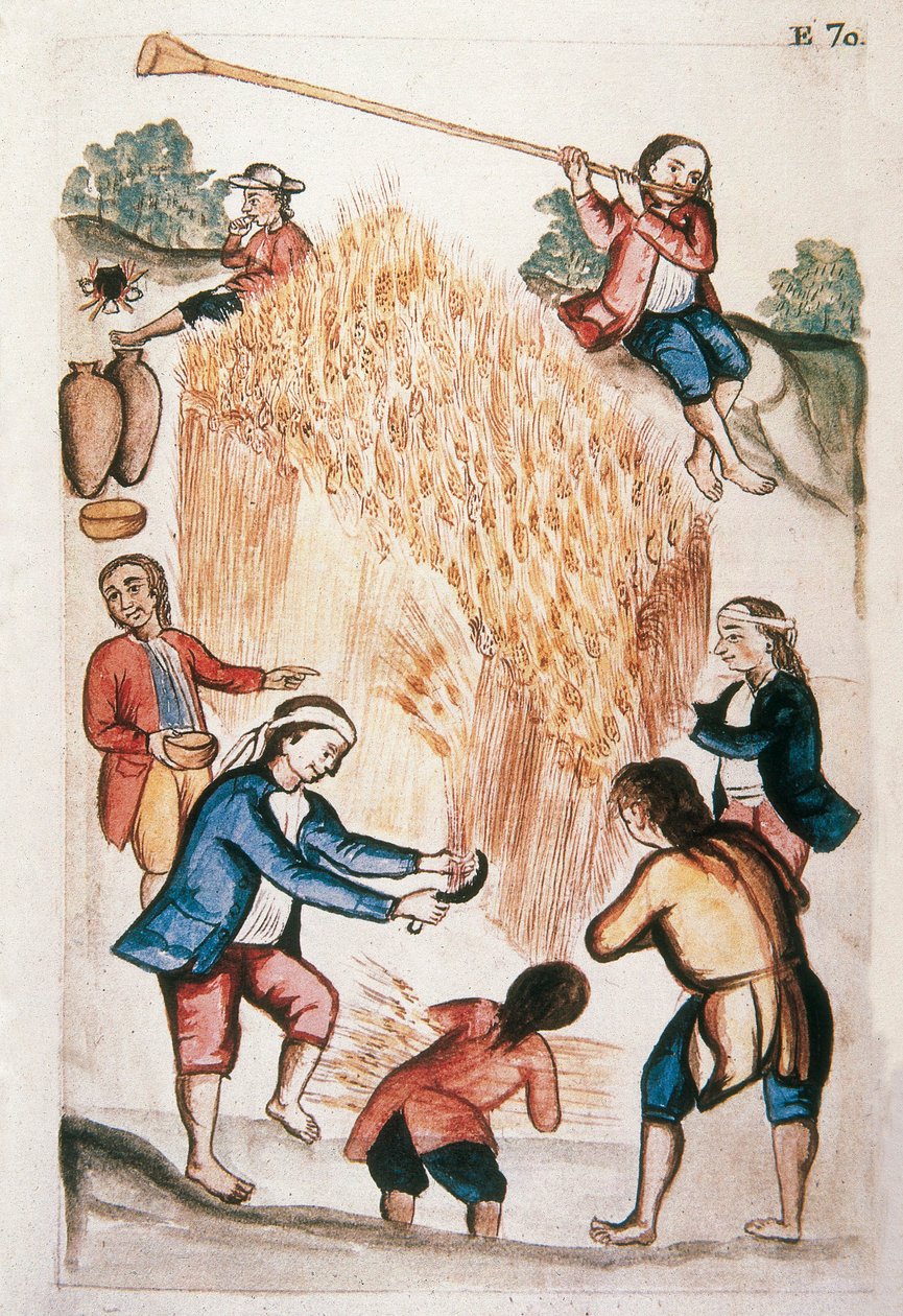 Høsten, fra bogen "Trujillo of Peru" eller "Codex Martinez Companion", af Baltazar Martinez Companion og Bujanda, biskop af Trujillo (1782-1785) af Unknown artist