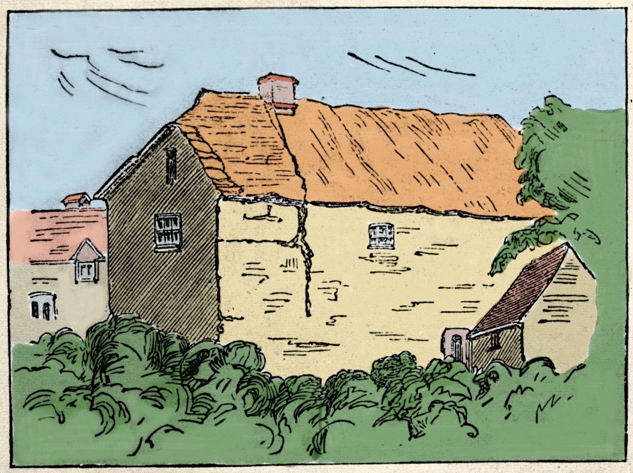 Hjemmet for Francis Drake (1540-1596), britisk opdagelsesrejsende og privatmand i Crowndale nær Tavistock. Det blev ødelagt i det 19. århundrede. af Unknown artist