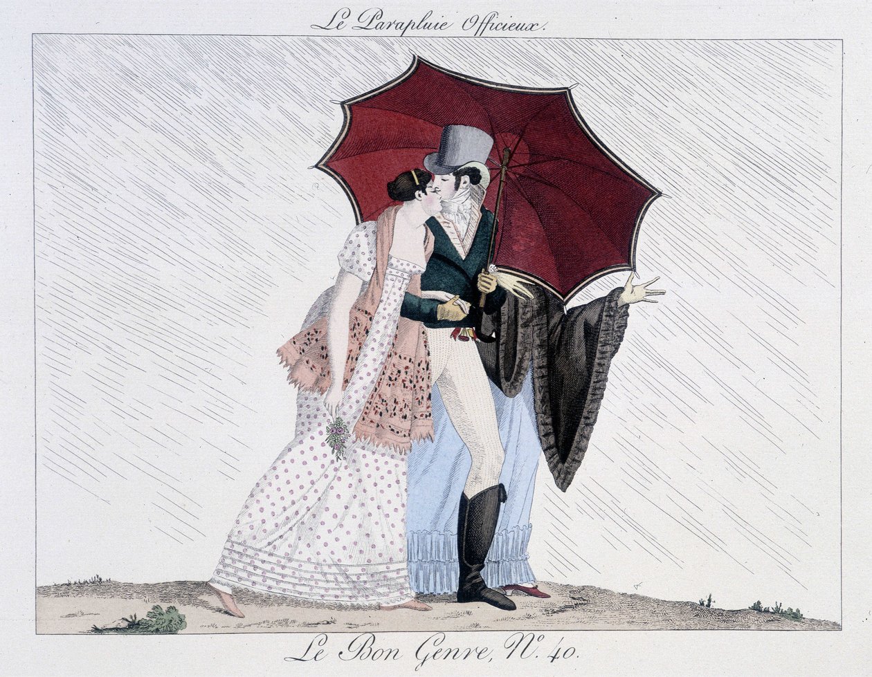 Den uformelle paraply - i "" Le Bon-genren"", nr. 40, slutningen af det 19. århundrede af Unknown artist