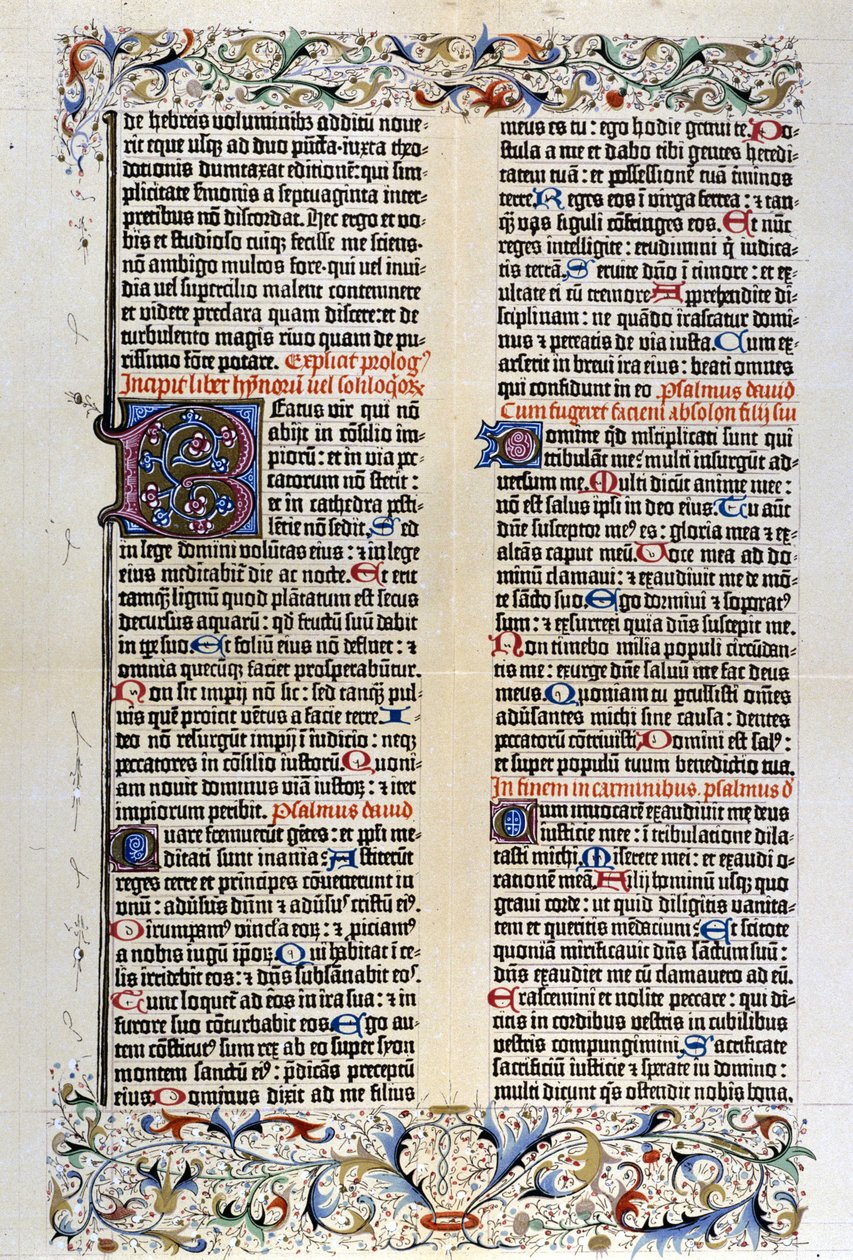 Den latinske bibel af Gutenberg med 42 linjer - 1455. af Unknown artist