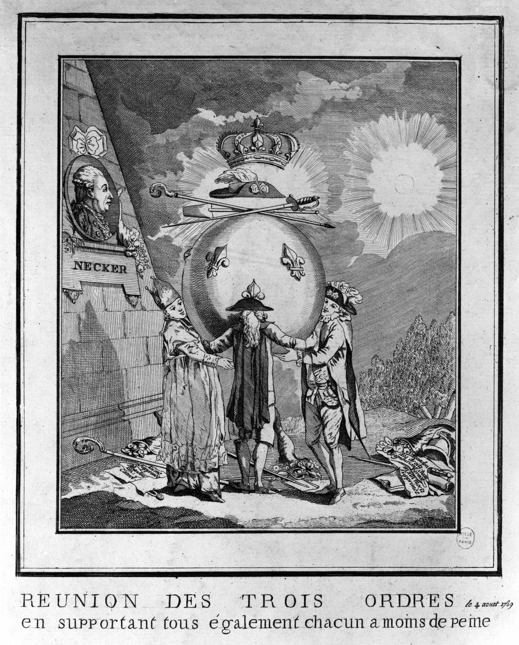 Mødet for de tre ordener, 4. august af Unknown artist
