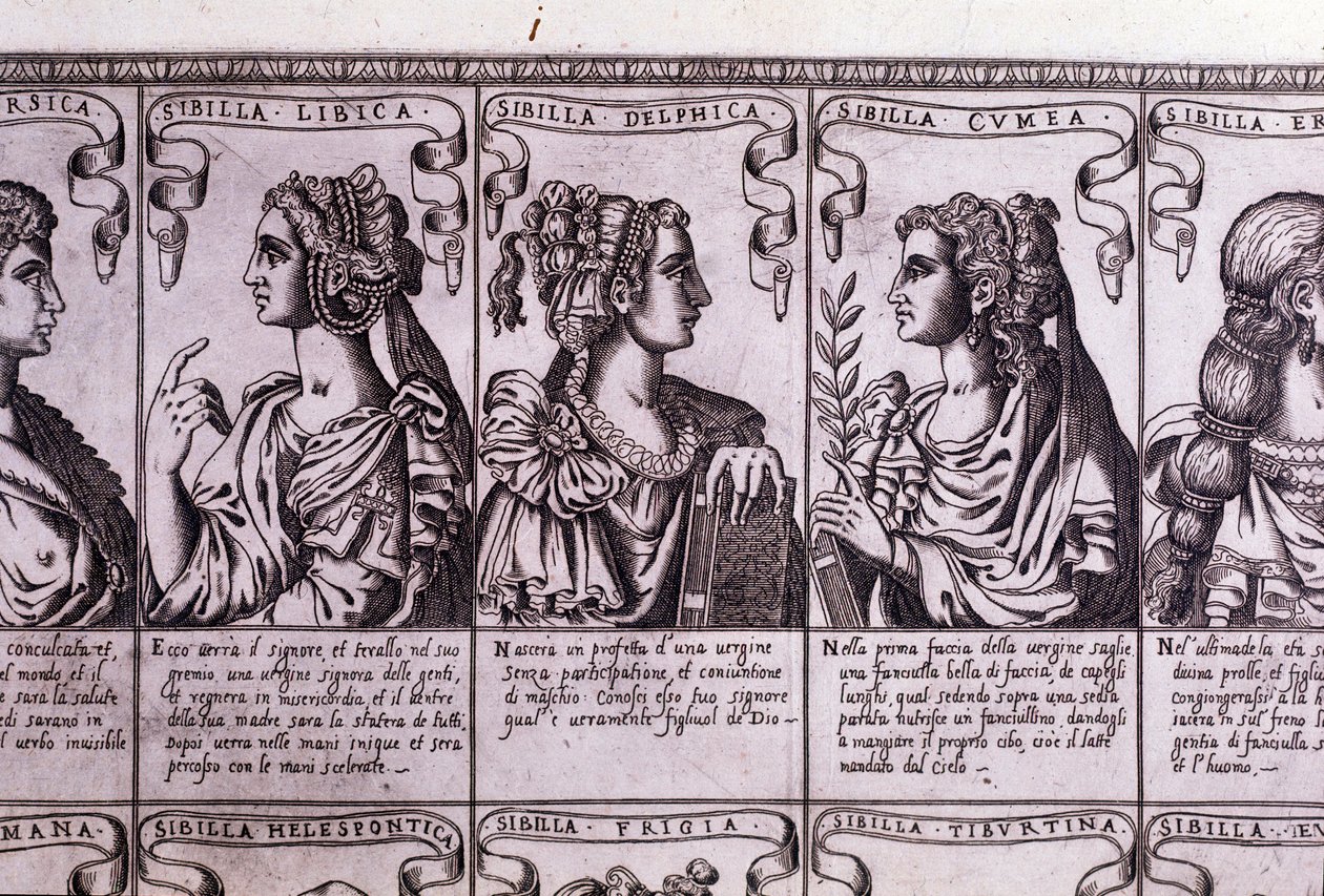 The Sibyls: Libyan, Delphic, Cumaean (gravering) af Unknown artist