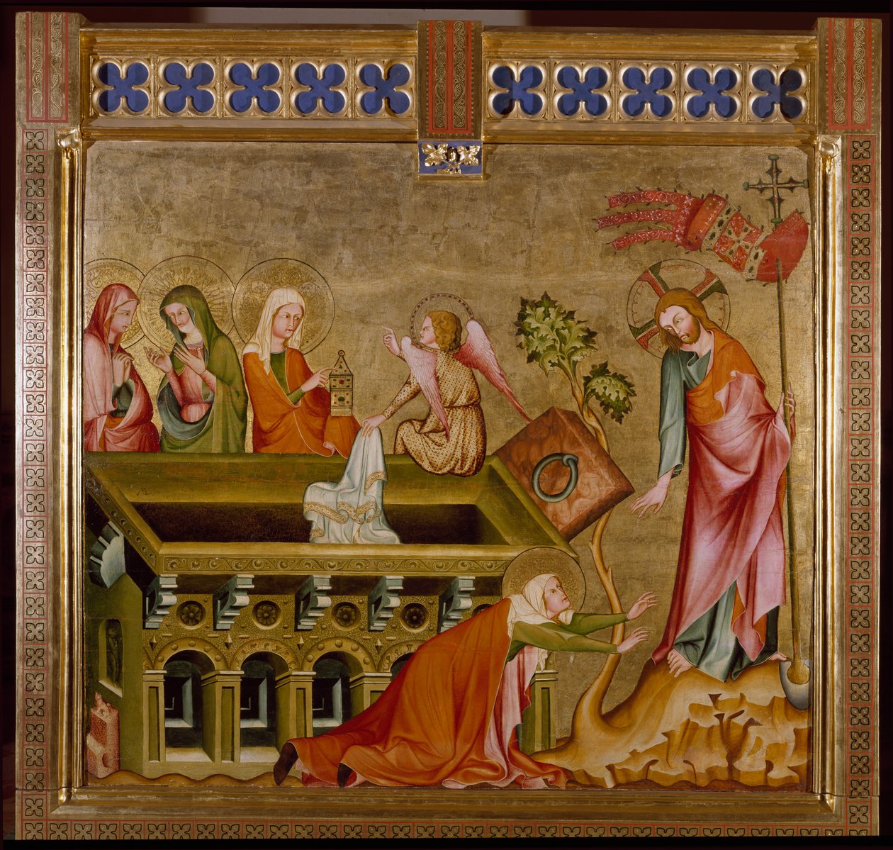 De tre kvinder i graven og Noli me tangere (maleri, ca. 1330) af Unknown artist