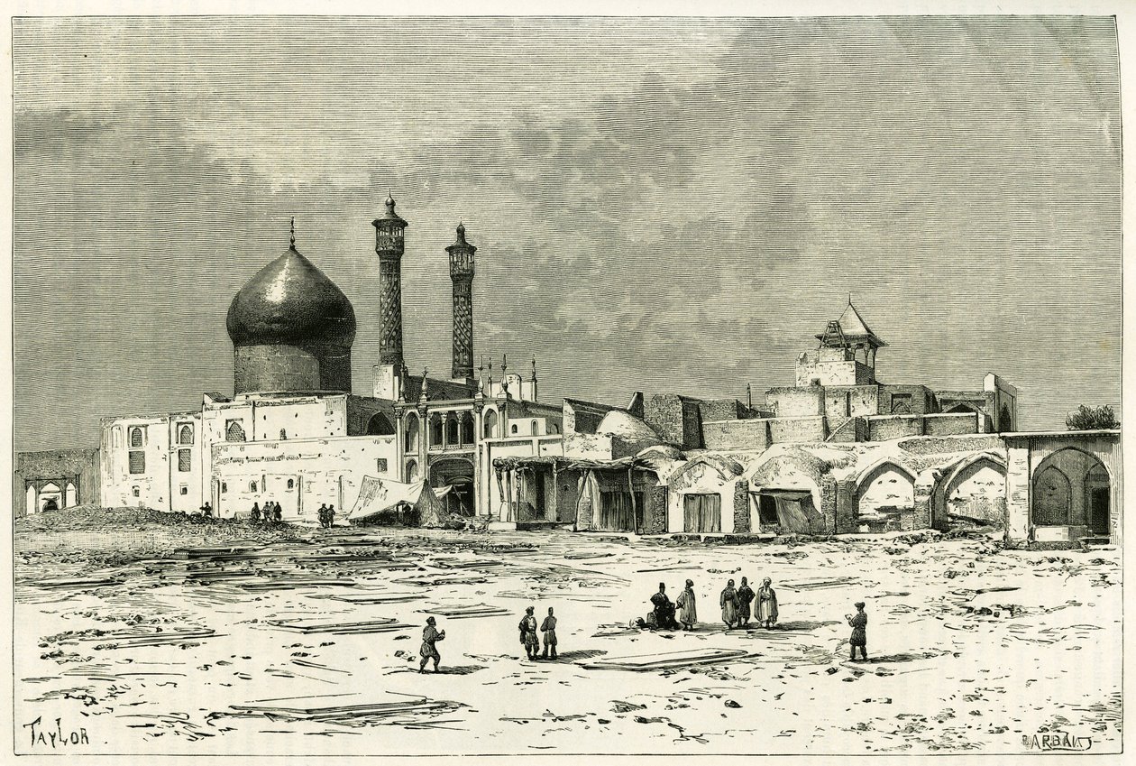 Fatmas grav i Koum, ætset af Taylor, efter et fotografi, for at illustrere historien "" Persia, Chaldee og Susiane"" i 1881-82, af Jane Dieulafoy (nee Magre) af Unknown artist
