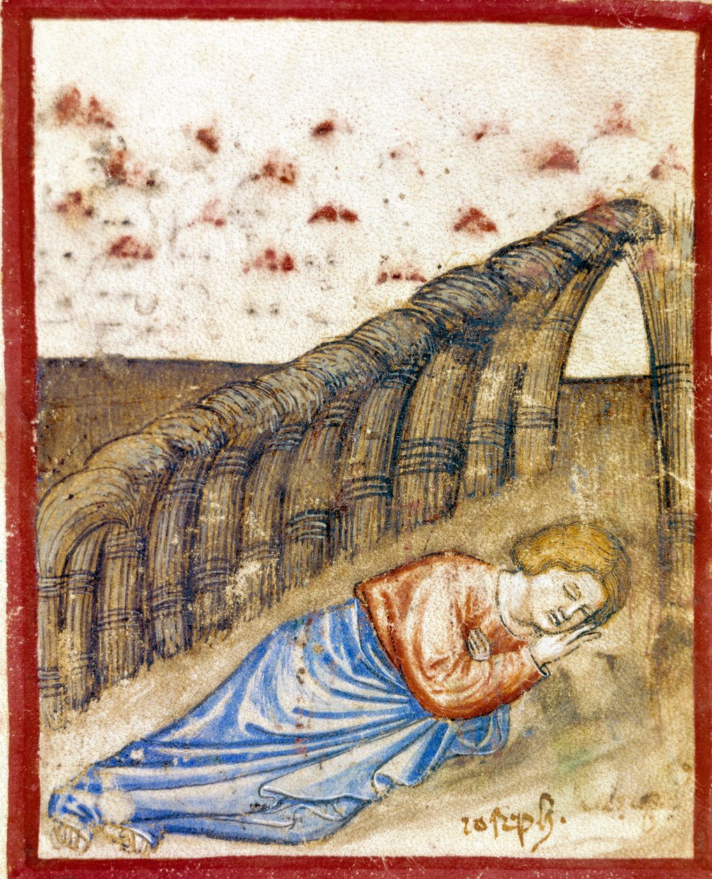 Visionen om Josef, søn af Jacob Miniature taget fra Codex 212 (eller Paduan Codex eller Bible of Padua) 1390-1400 Rovigo, Accademia dei Concordi af Unknown artist