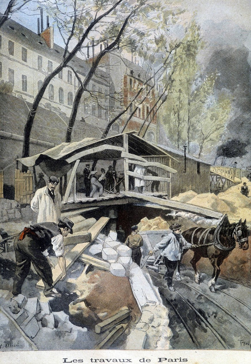 Metroens værker i Paris - i "" Le Petite Journal", maj 1899 af Unknown artist