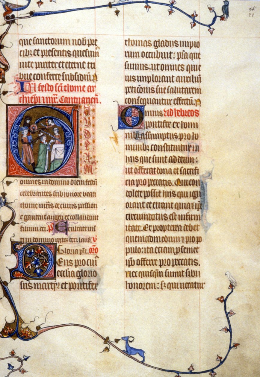 Thomas Becket, 90, 028r: Ansøgning om autorisation til Toulouses kommunale bibliotek (tlf.: 05 62 27 66 66) af Unknown artist