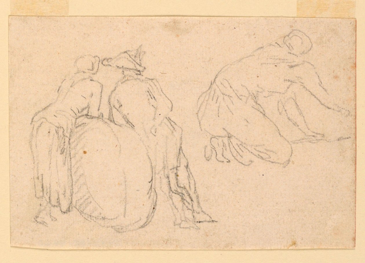 Tre figurstudier af Unknown artist