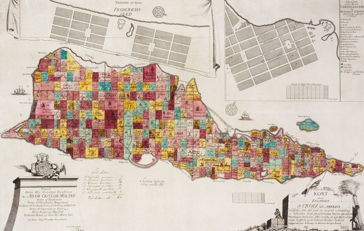 Tilforladelig Kort over Eylandet St. Croix udi America, Copenhagen, 1754, 1754 af Unknown artist