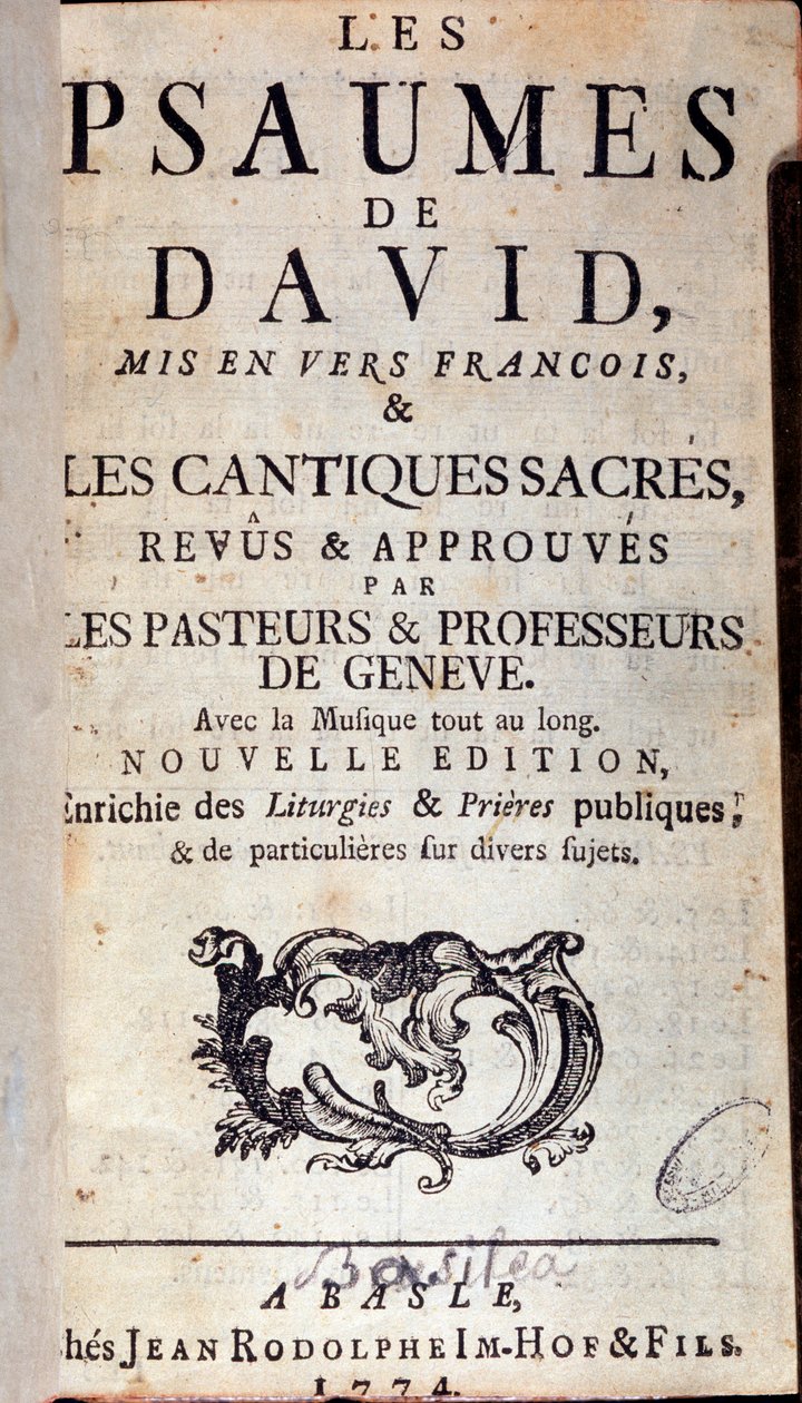 Titelblad til Davids salmer (1774) af Unknown artist