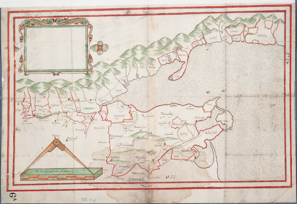 Tralee Bay, Irland, ca. 1600 (papir, linned) af Unknown artist